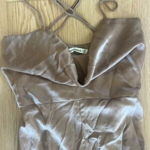 NWOT Abercrombie Cowl Neck Satin Jumpsuit XS